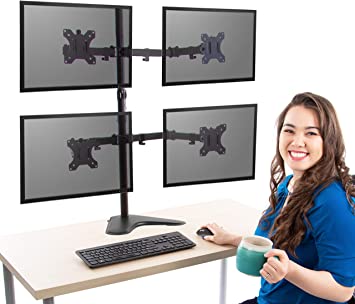 Office-124 100 x 100 cm 2 Monitore VESA 75 x 75 cm Soporte doble de mesa para monitor LED y LCD de hasta 27 pulgadas